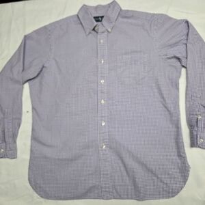 Ralph Lauren Men's Purple Checkered Button-Down Shirt